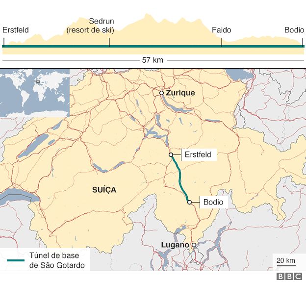 Mapa mostra extensão de túnel