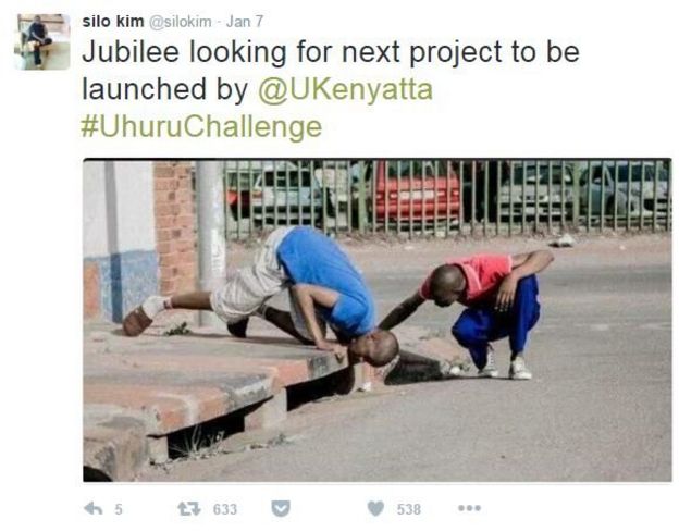 Tweet mocking President Kenyatta