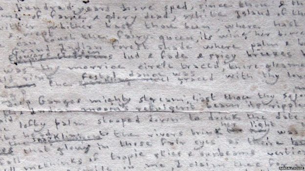 Fragment of the Charlotte Bronte poem