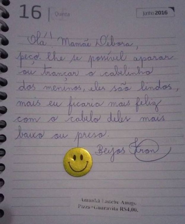 Mãe de gêmeos considerou recado preconceituoso