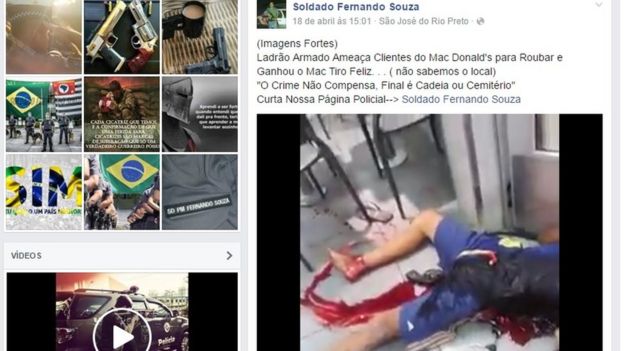Soldado publica imagem que seria de um suspeito de roubo ensanguentado