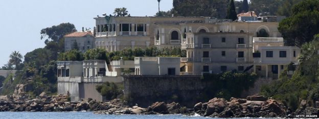 A picture shows the villa of the Saudi king in Vallauris Golfe-Juan, south eastern France, on 26 July 2015