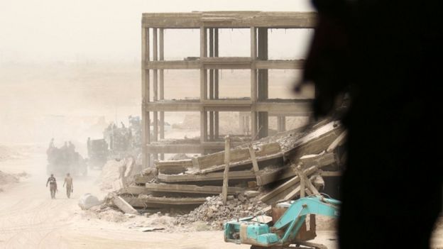 Collapsed building in Falluja, 18 June