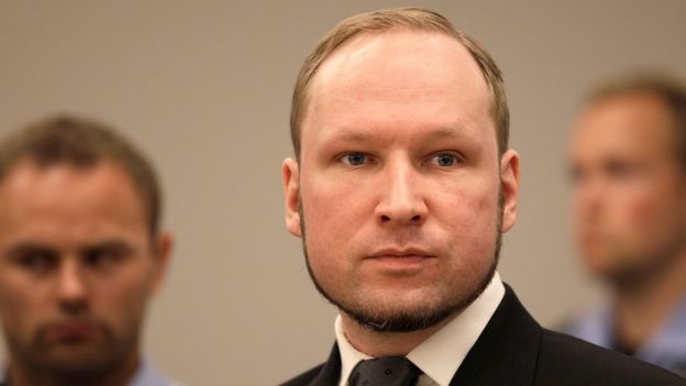 Anders Behring Breivik in court in Oslo, Norway