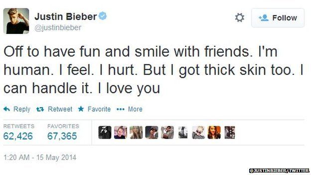 Justin Bieber Tweet