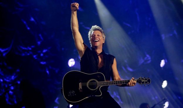 Jon Bon Jovi performs at Gelora Bung Karno Stadium in Jakarta, Indonesia, on 11 September