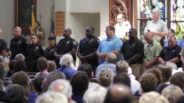 Vigil at Saint John the Baptist Church in Zachary, Baton Rouge, 17 July 2016