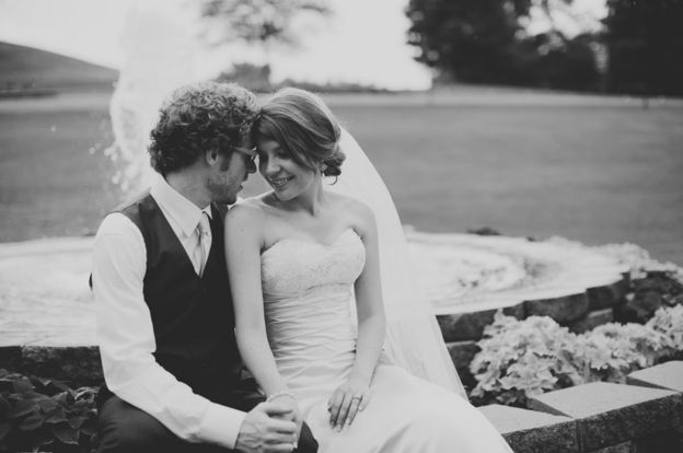 Johanna and Scott Watkins on their wedding day