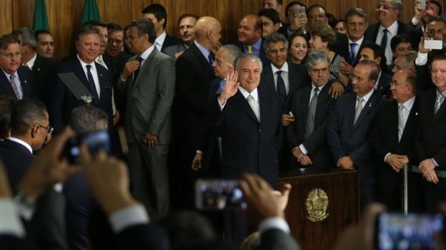 Michel Temer durante posse em Brasília