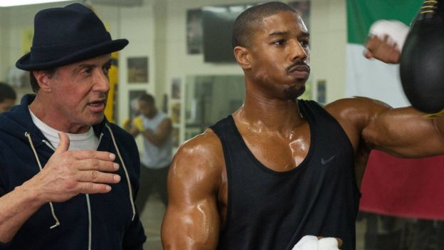Sylvester Stallone with Michael B Jordan in Creed
