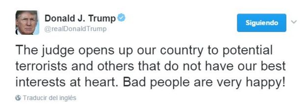 tuit de Donald Trump
