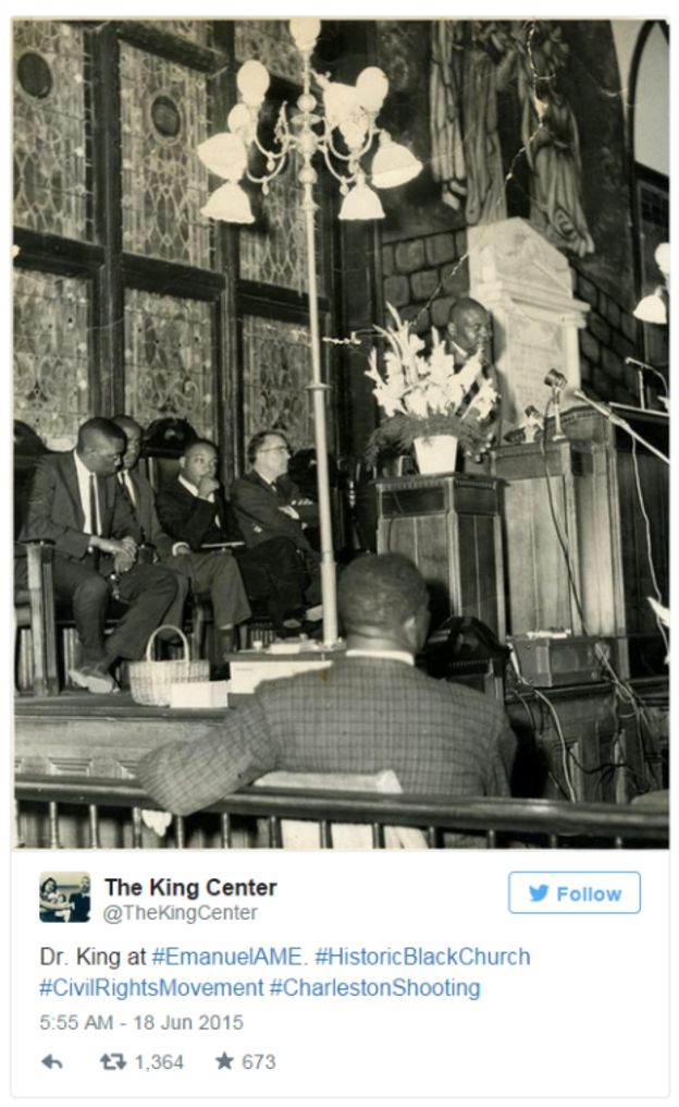 South Carolina shooting: Historic Church that hosted Dr King - BBC.