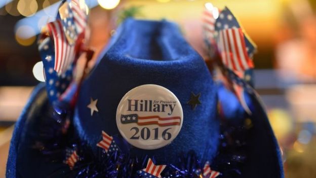 A delegate awaits the start of the last day of the Democratic National Convention