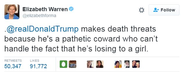 Elizabeth Warren tweet: 