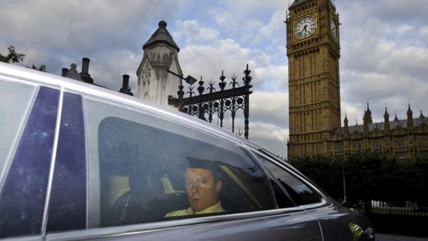 David Cameron leaves Parliament