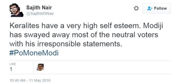 Keralites have a very high self esteem. Modiji has swayed away most of the neutral voters with his irresponsible statements.