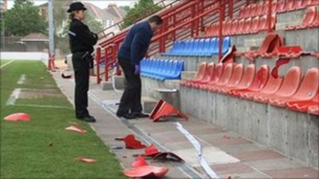 Seats At Jersey S Springfield Stadium Vandalised Bbc News