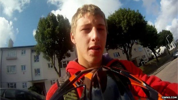 The videos show Lewis Shallcross, 20, from Plymouth, speeding, jumping red lights and pulling wheelies