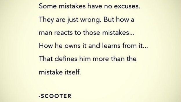 Scooter Braun's Instagram post