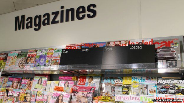 Magazines on Co-op's shelves