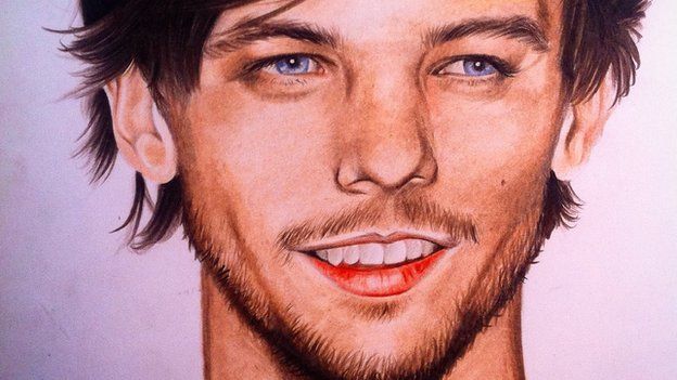 A teenager has quit school after his portraits of One Direction went viral.