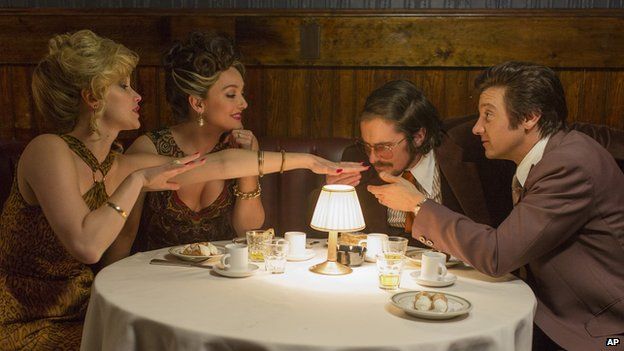 Jennifer Lawrence, Elisabeth Rohm, Christian Bale and Jeremy Renner