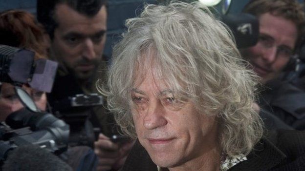 Bob Geldof arrives to record the Band Aid 30 charity single at the Sarm Studios in London on 15 November 2014