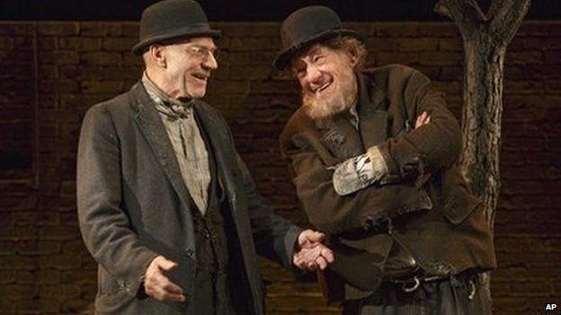 Sir Patrick Stewart and Sir Ian McKellen in Waiting for Godot