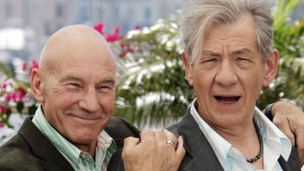 Sir Patrick Stewart and Sir Ian McKellen at the 2006 Cannes Film Festival