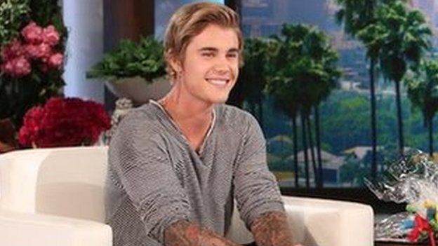 Justin Bieber and Ellen DeGeneres