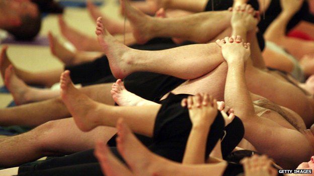 People doing yoga