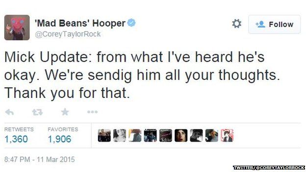 Corey Taylor's tweet