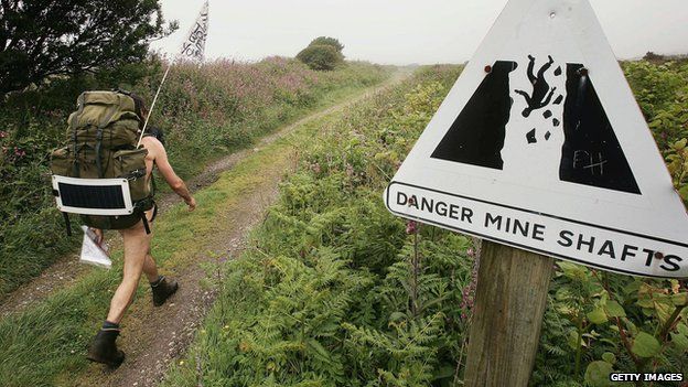 Naked rambler in Cornwall