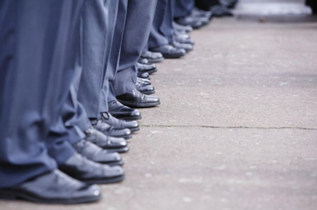 Soldier's legs on parade