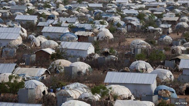 An aerial view shows an extension of the Ifo camp, one of the several refugee settlements in Dadaab, Kenya - October 2013
