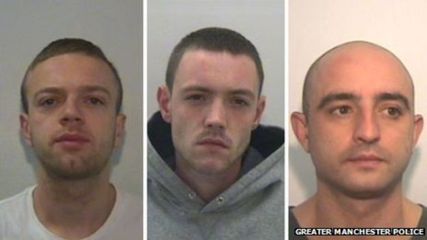 Image caption Nathan Chapman, Anthony Smith, Matthew McGivern were in the car that rammed the prison van, police said - _74525201_triple-composite