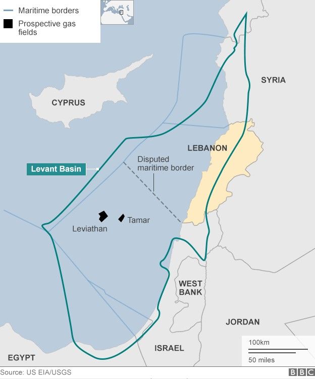israeli gas fields map