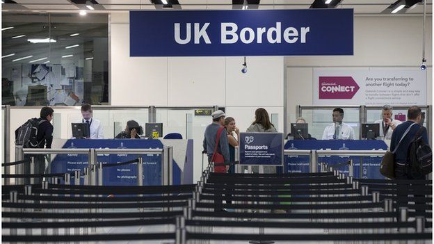 UK Border immigration hall