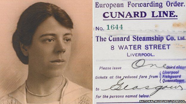 The third-class ticket of British nanny Margaret Ballantyne - _81907199_compomargaretcopy