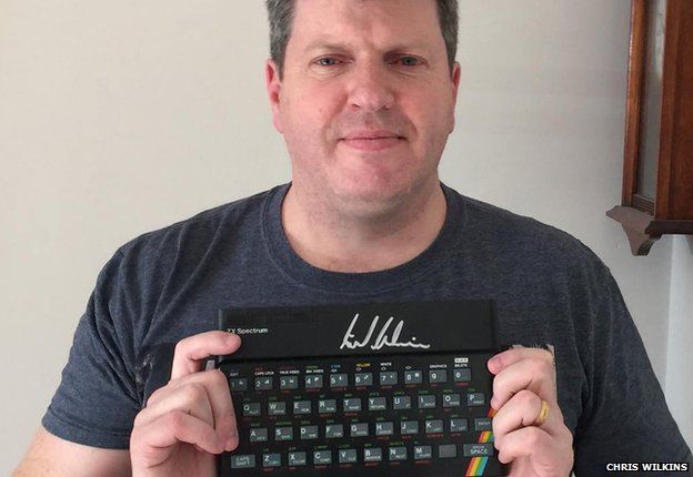 Chris Wilkins pictured with a ZX Spectrum 48K - _82042802_chrisw31