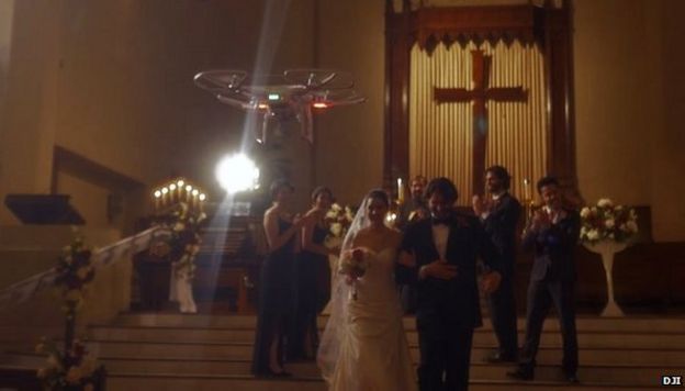 Drone at wedding