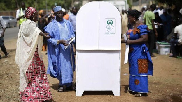 Nigerians vote in Kaduna, Nigeria - 28 March 2015