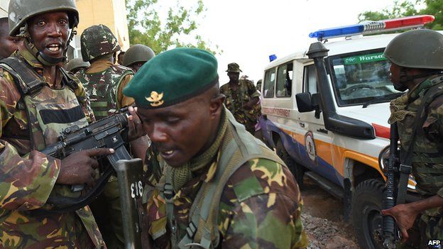 Soldiers at scene of Garissa attack