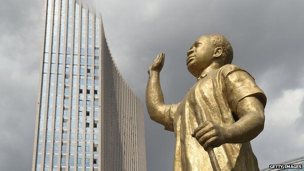 A statue of Kwame Nkrumah, who was the first president of independent Ghana and a founding member of the Organisation of African Unity, the predecessor of the African Union, stands outside the headquarters complex of the African Union (AU) - 2013