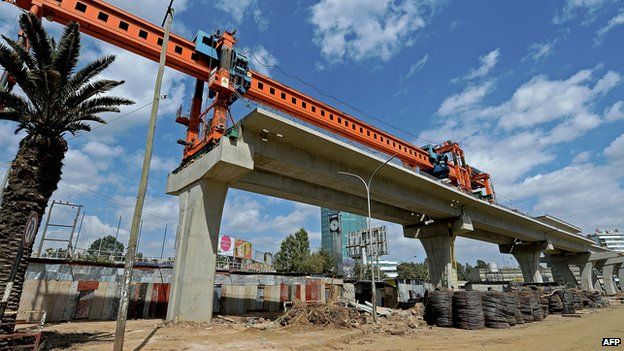 Construction of a railway in Addis Ababa