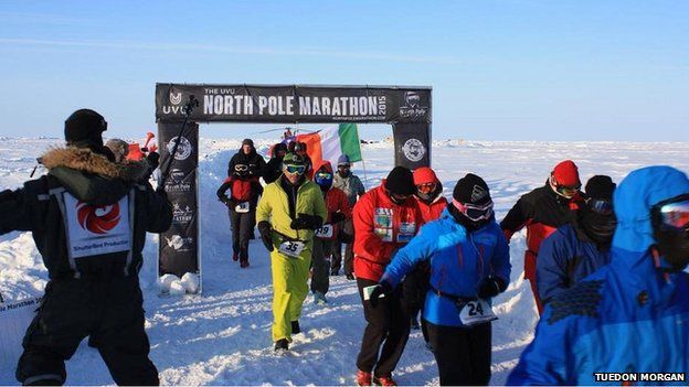 North Pole Marathon finish line