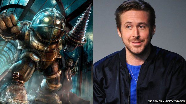 A screen from BioShock and Ryan Gosling