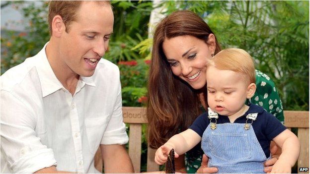 The Duke and Duchess of Cambridge with Prince George