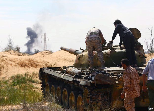 Militia fighting north of Tripoli in Libya, March 2015