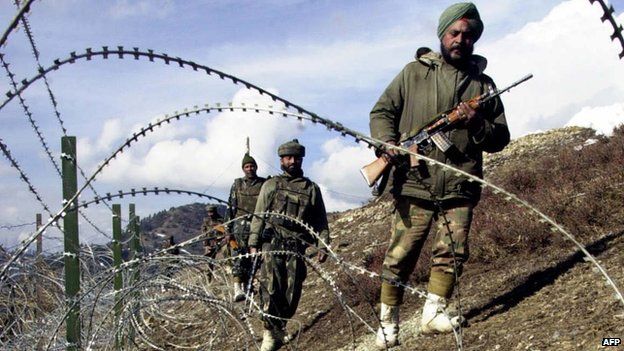 Indian troops patrolling the line-of-control